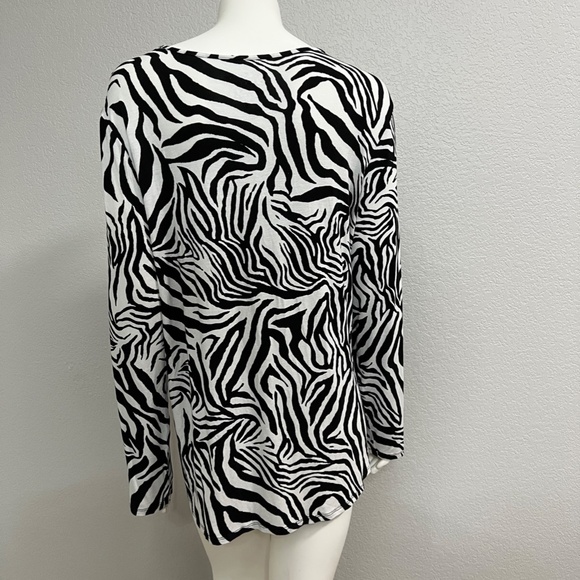 Chicos Zebra Long Sleeve Shirt - Picture 3 of 5